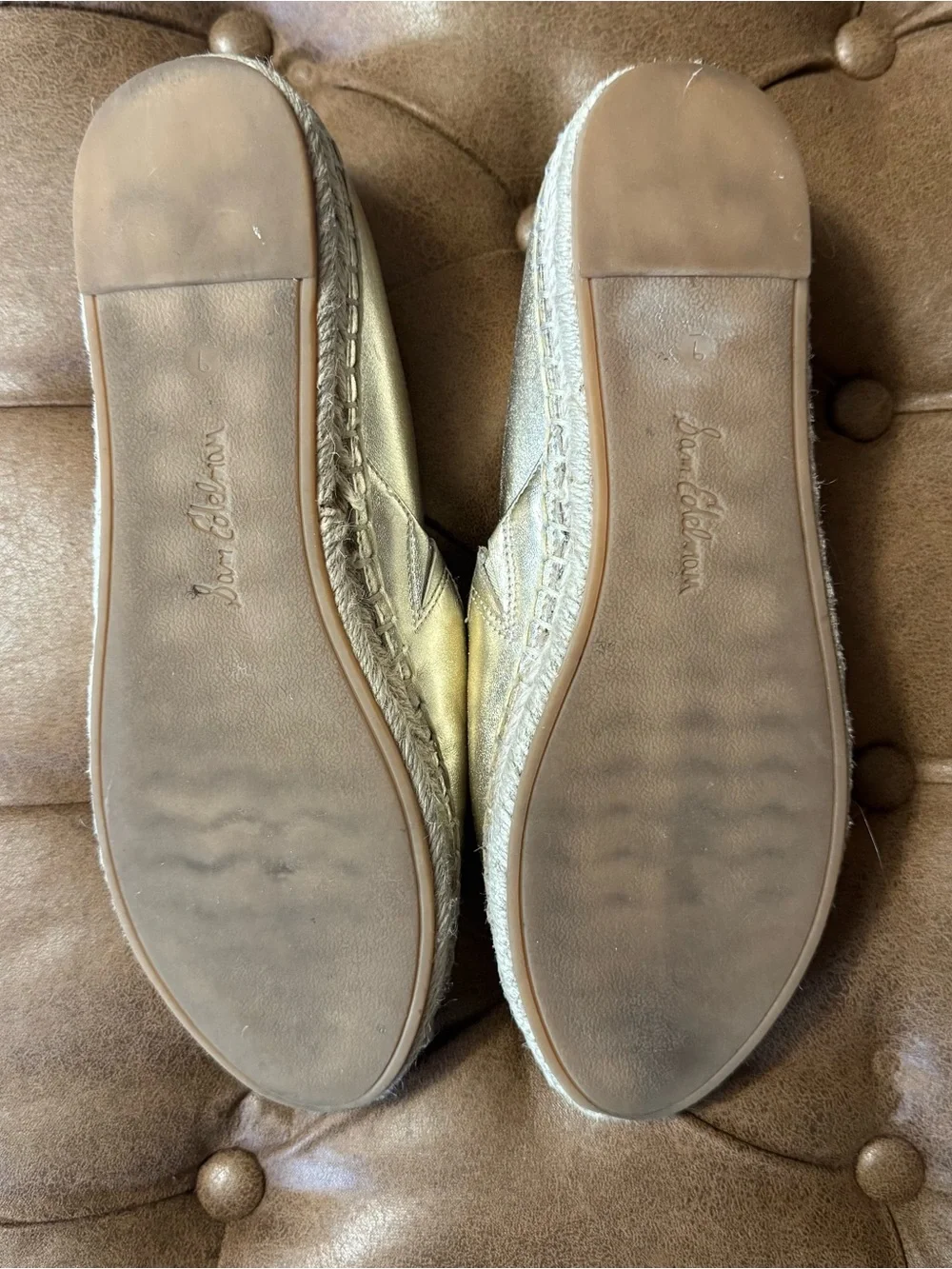 Sam Edelman Metallic Gold Espadrille Slip-Ons